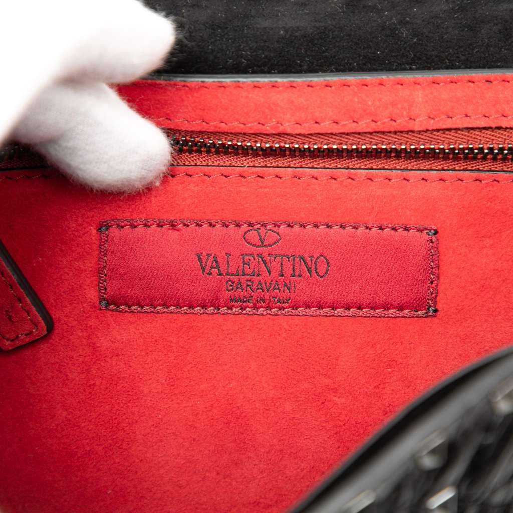 Valentino Quilted Nappa Rockstud Spike Wallet On Chain Black Leather Very good condition - Box View