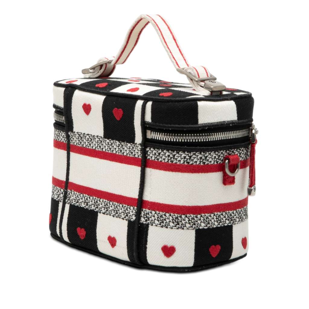 Dior DiorAmour Small Canvas Embroidered D Royaume d Amour Diortravel Vanity Case White Canvas Very good condition - Back View