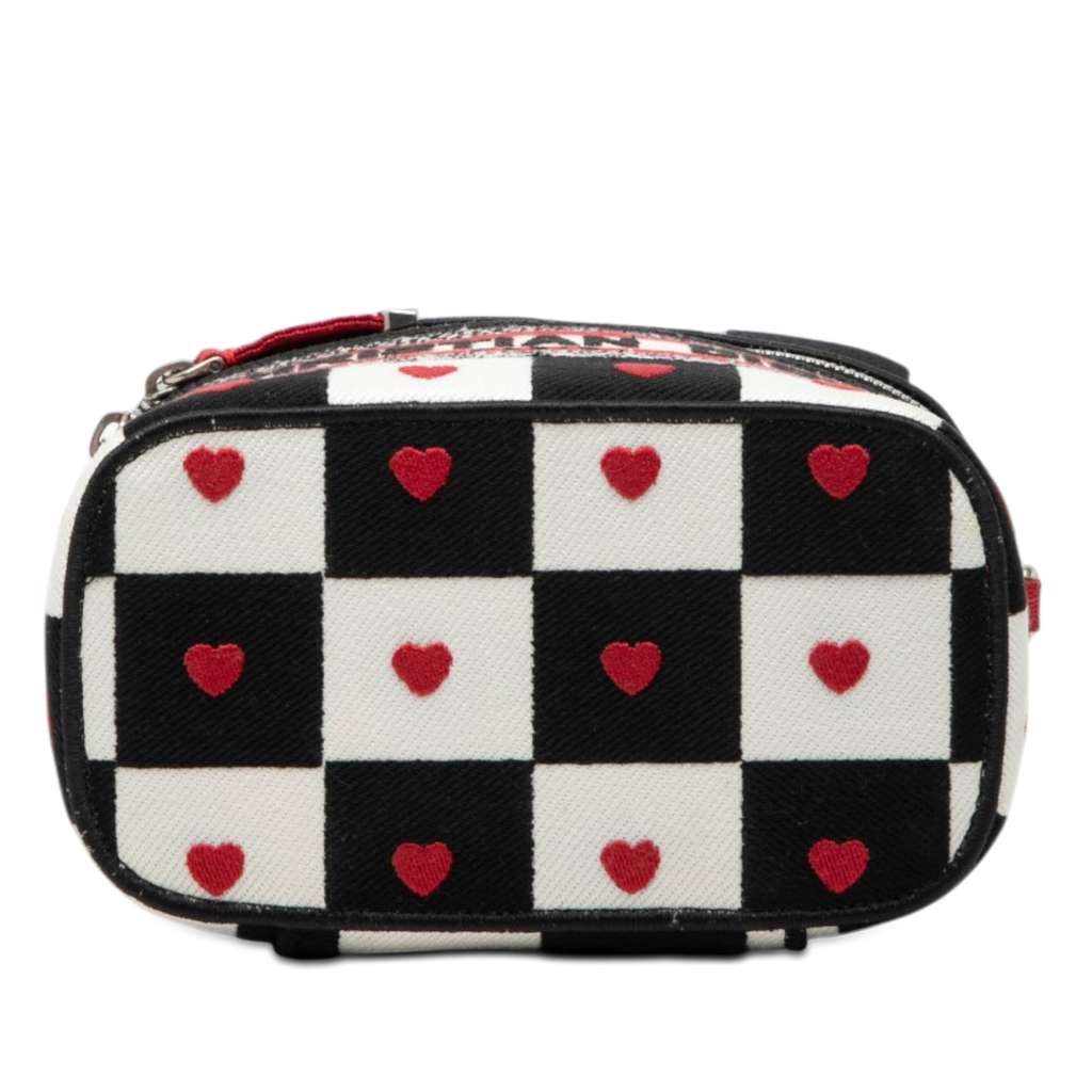 Dior DiorAmour Small Canvas Embroidered D Royaume d Amour Diortravel Vanity Case White Canvas Very good condition - Inside View