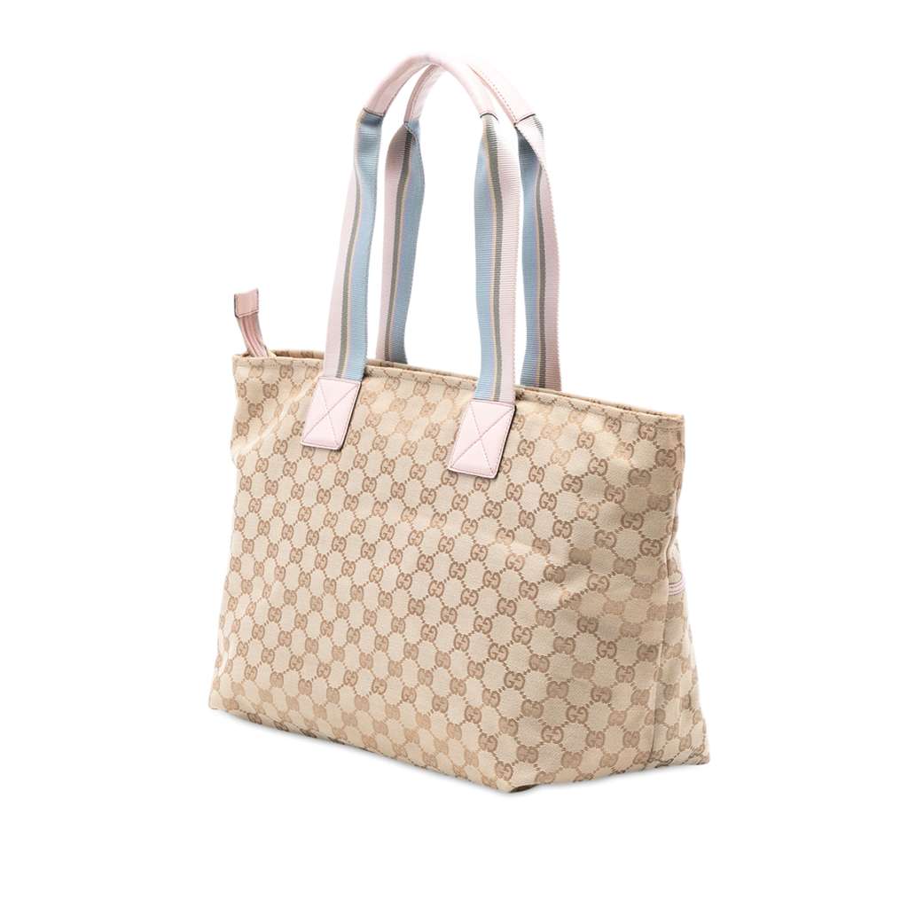Gucci GG Canvas Web Tote Beige Very good condition - Back View