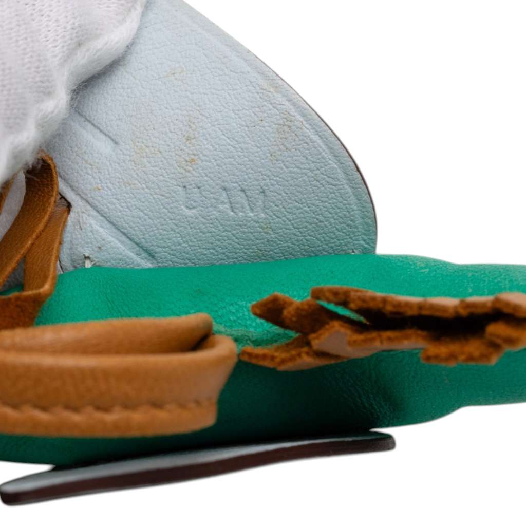 Hermès Milo Lambskin and Swift Grigri Rodeo Pegase Bag Charm PM Green Leather Very good condition - Box View