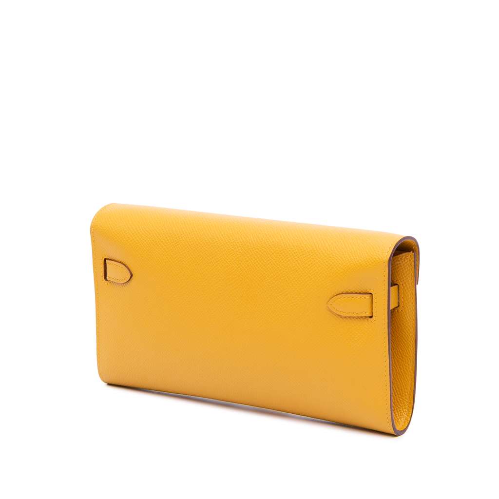 Hermès Epsom Kelly To Go Wallet Yellow Leather Very good condition - Back View