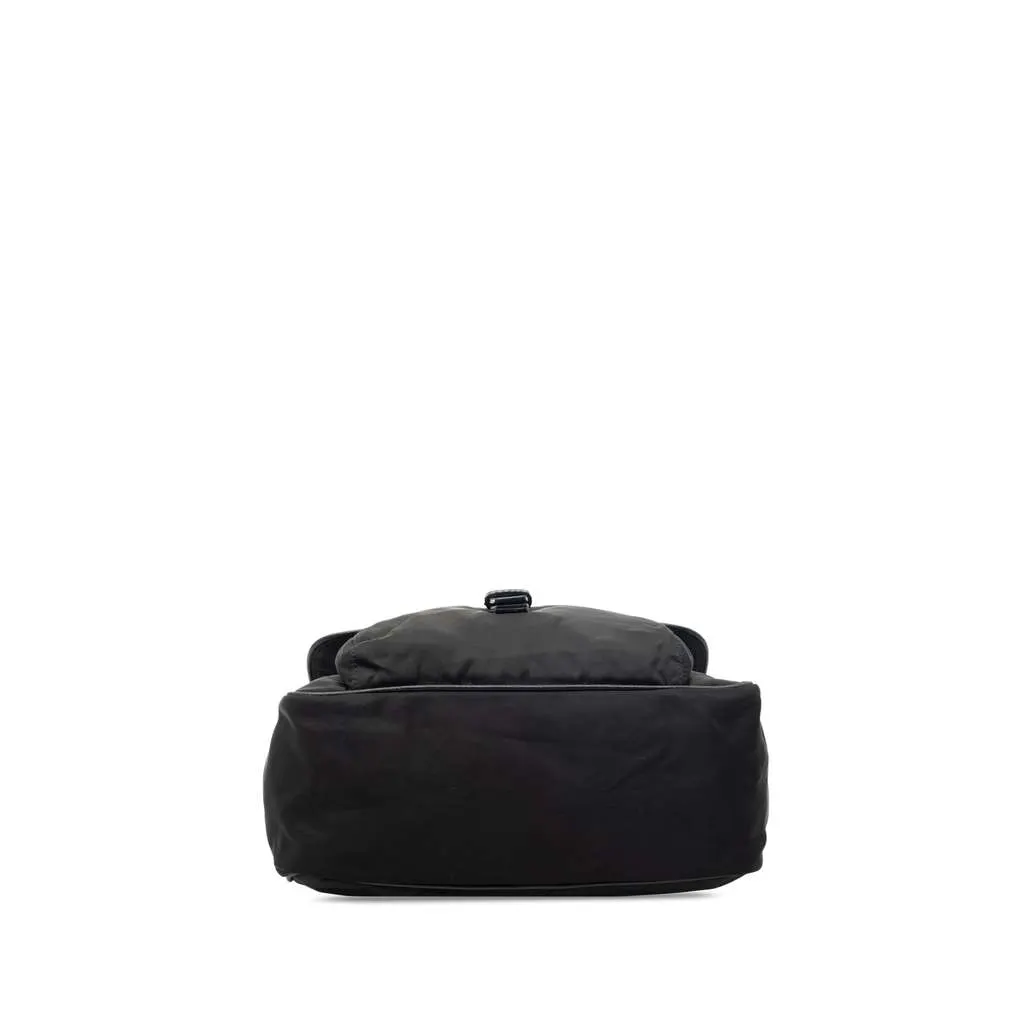 Prada Saffiano Trimmed Tessuto Shoulder Bag Black Very good - Inside View