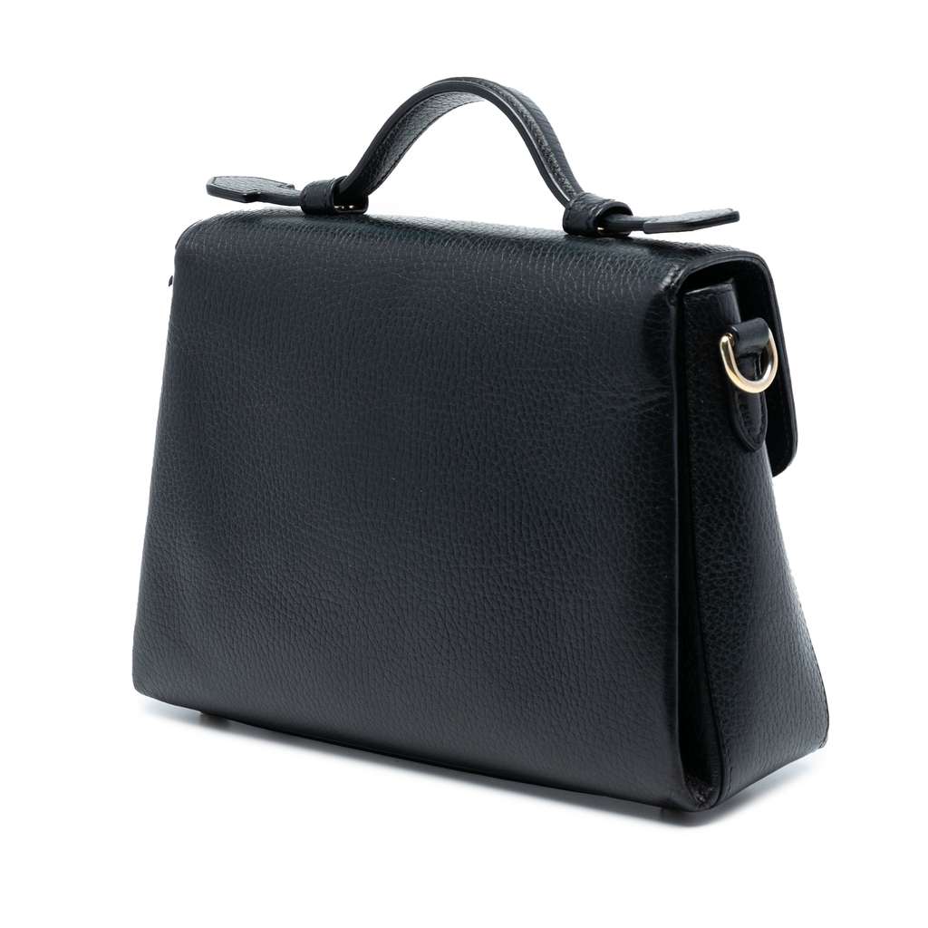 Gucci Small Dollar Calf Interlocking G Satchel Black Leather Very good condition - Back View