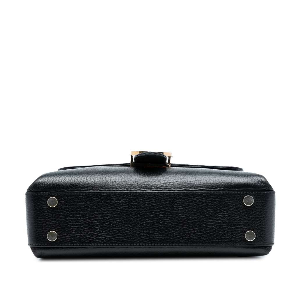 Gucci Small Dollar Calf Interlocking G Satchel Black Leather Very good condition - Inside View