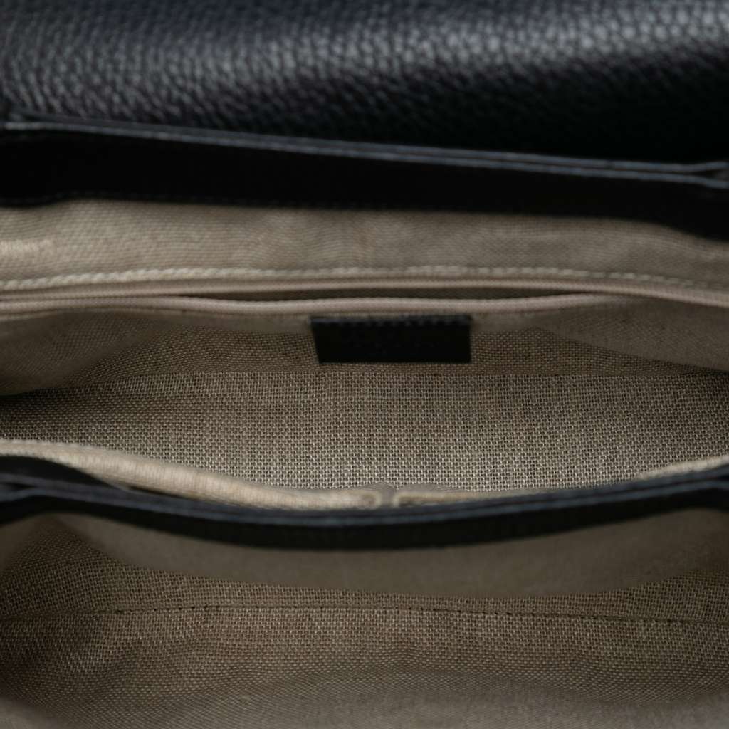 Gucci Small Dollar Calf Interlocking G Satchel Black Leather Very good condition - Model View