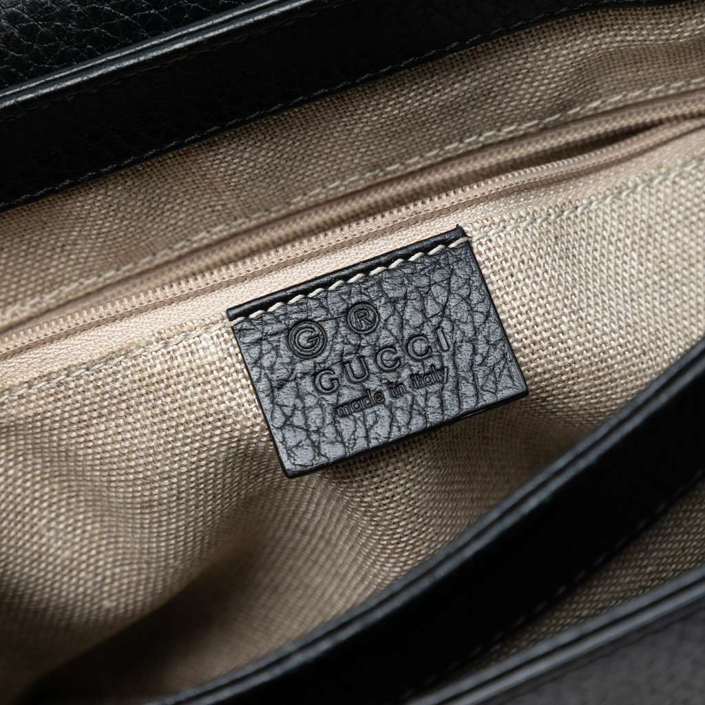 Gucci Small Dollar Calf Interlocking G Satchel Black Leather Very good condition - Box View