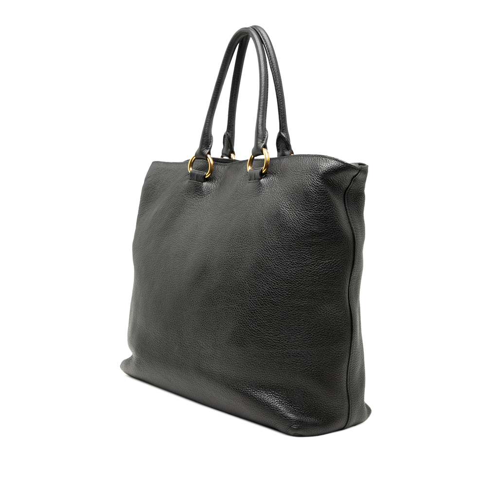 Prada Vitello Phenix Open Convertible Tote Black Leather Very good condition - Back View