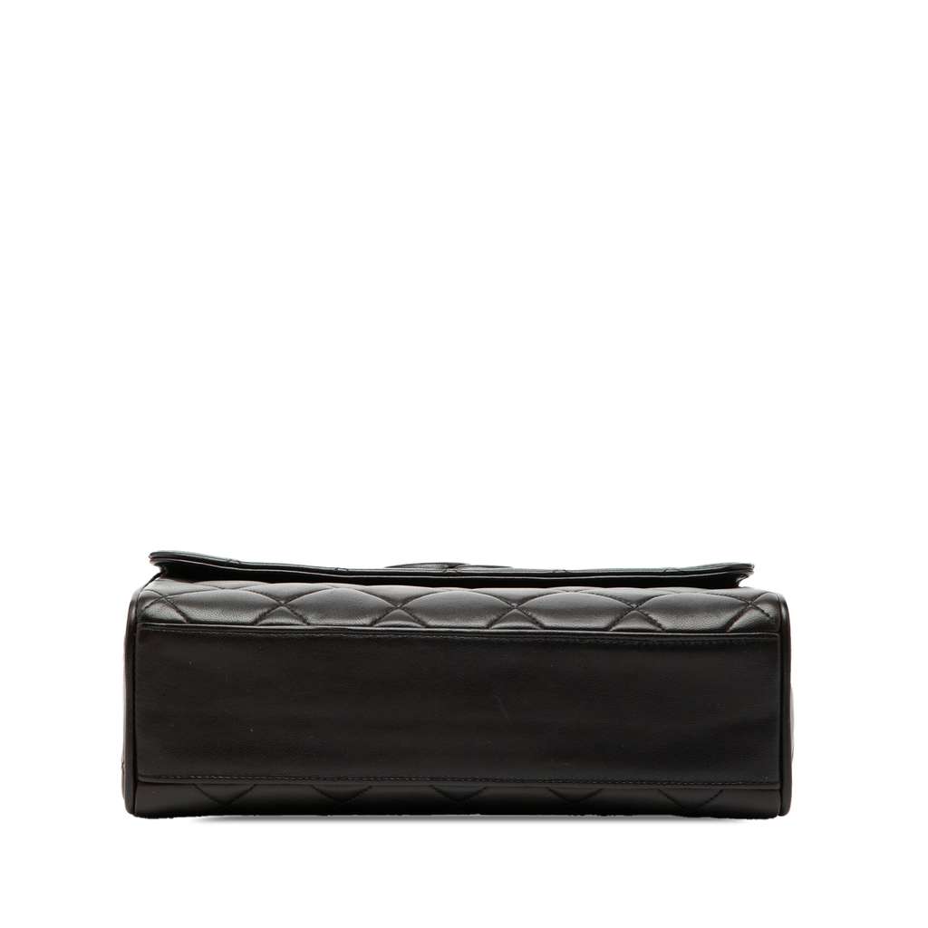 Chanel CC Quilted Lambskin Flap Crossbody Black Leather Very good condition - Inside View