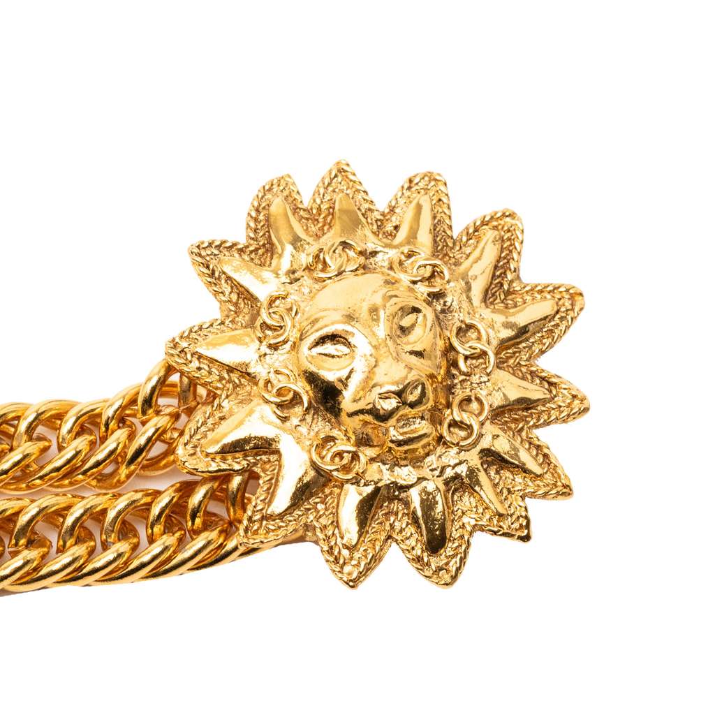 Chanel CC Gold Plated Double Sun Chain Link Belt Gold Metal Very good condition - Model View