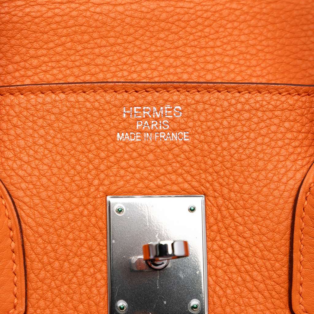 Hermès Clemence Birkin Retourne 35 Orange Leather Very good condition - Box View