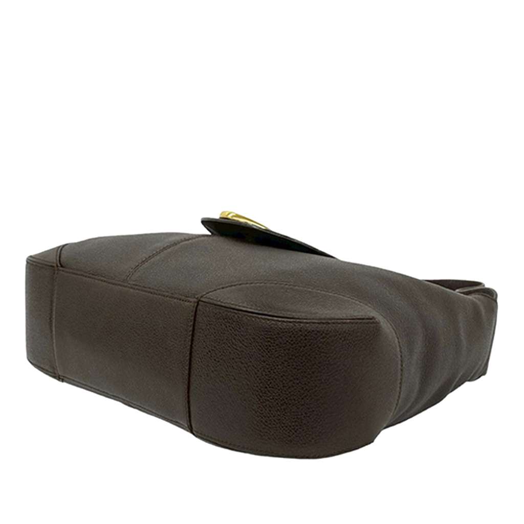 Bvlgari Leather Front Ring Hobo Brown Leather Very good condition - Inside View