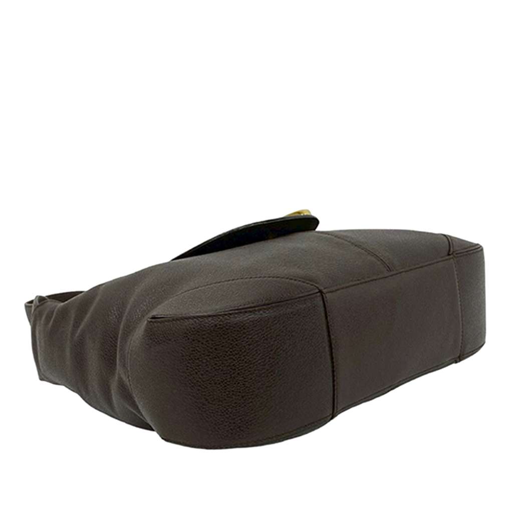 Bvlgari Leather Front Ring Hobo Brown Leather Very good condition - Model View