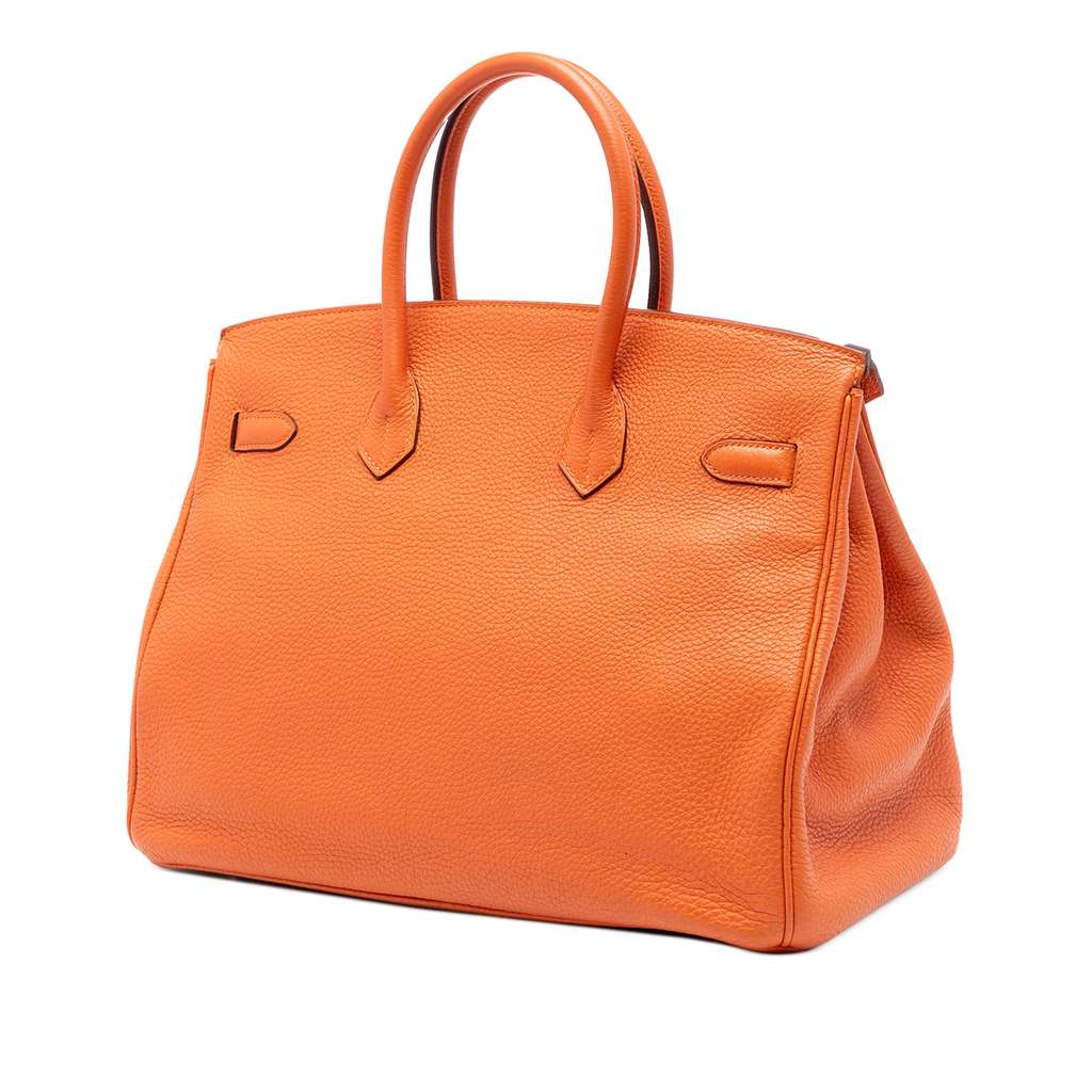 Hermès Togo Birkin Retourne 35 Orange Leather Very good condition - Back View