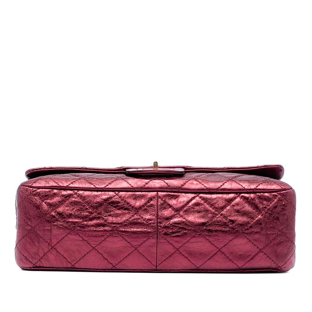 Chanel Quilted Metallic Lambskin Reissue 2.55 Double Flap 227 Red Leather Very good condition - Inside View