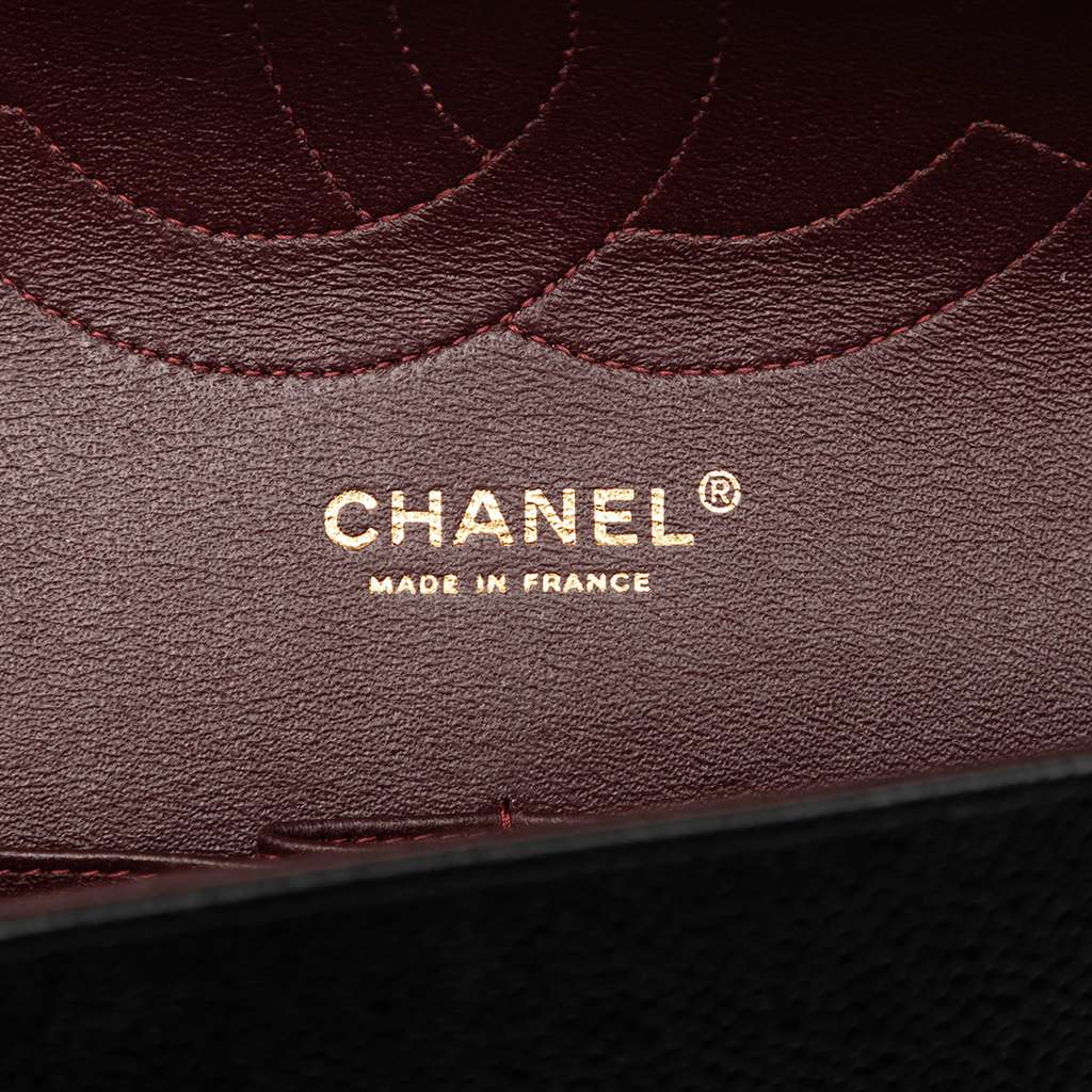 Chanel Jumbo Classic Caviar Double Flap Black Leather Very good condition - Box View