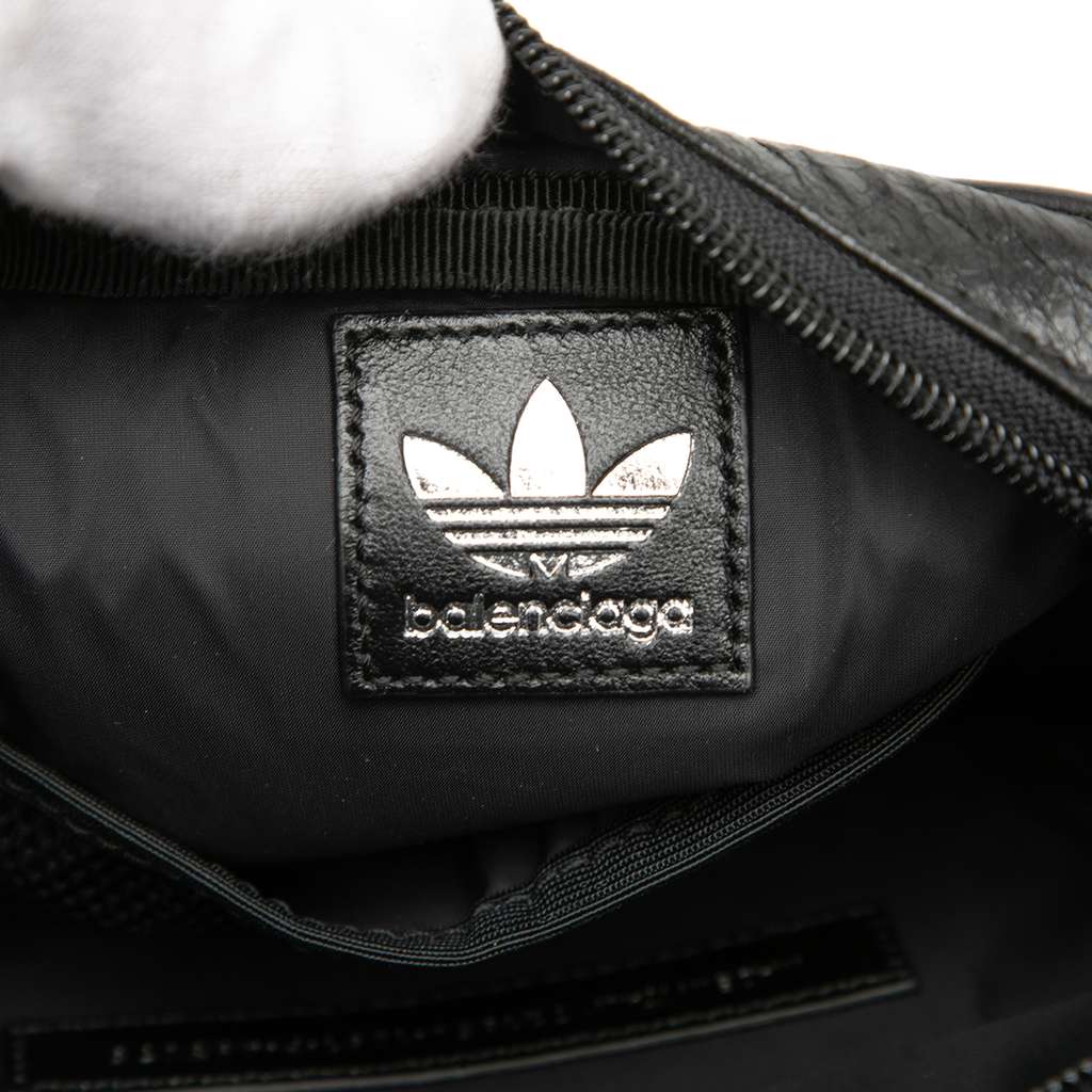 Balenciaga Adidas Small Lambskin Messenger Bag Black Leather Very good condition - Box View