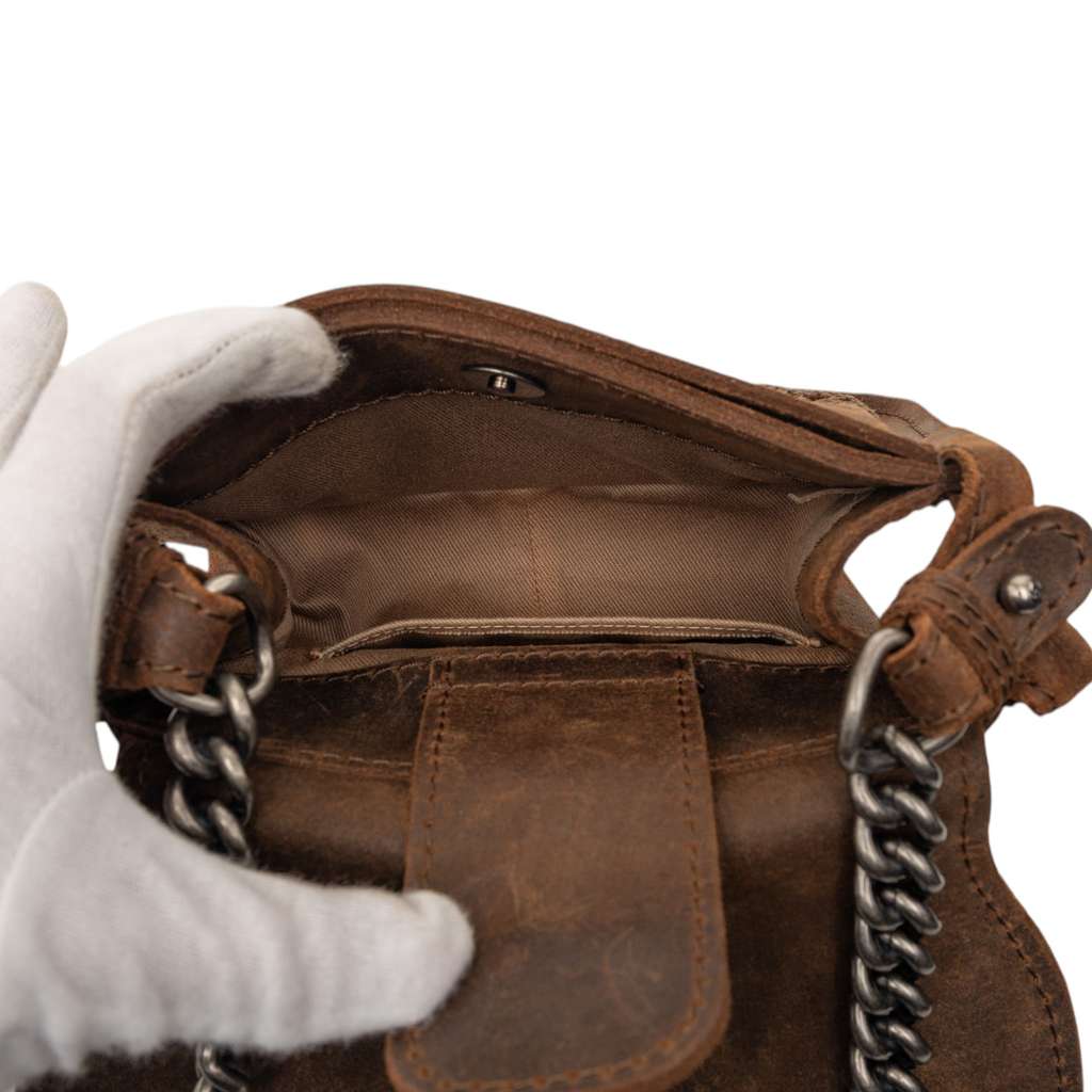 Chanel Paris-Edinburgh Mini Nubuck Highlander Flap Brown Leather Very good condition - Model View