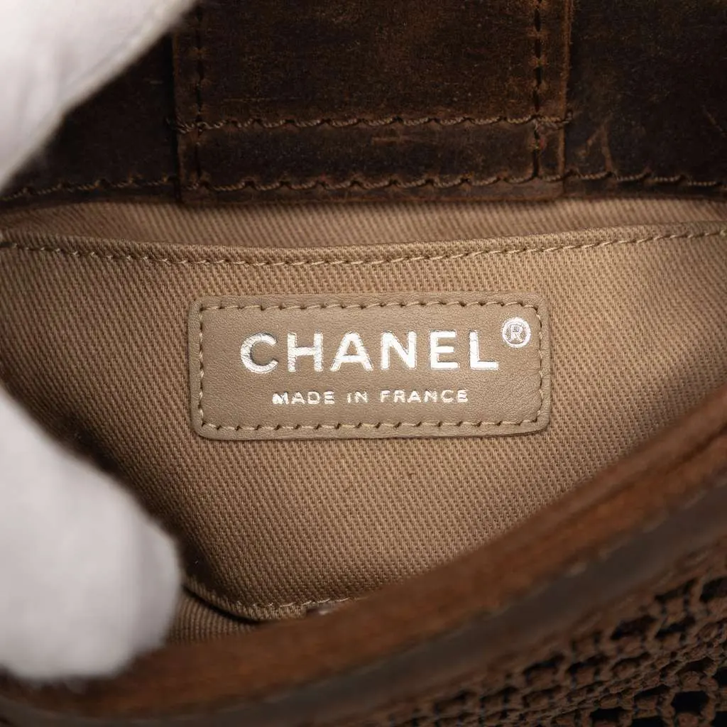 Chanel Paris-Edinburgh Mini Nubuck Highlander Flap Brown Leather Very good - Box View