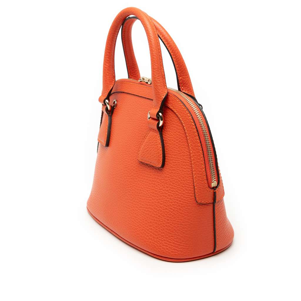 Gucci Mini Leather GG Charm Dome Satchel Orange Leather Very good condition - Back View