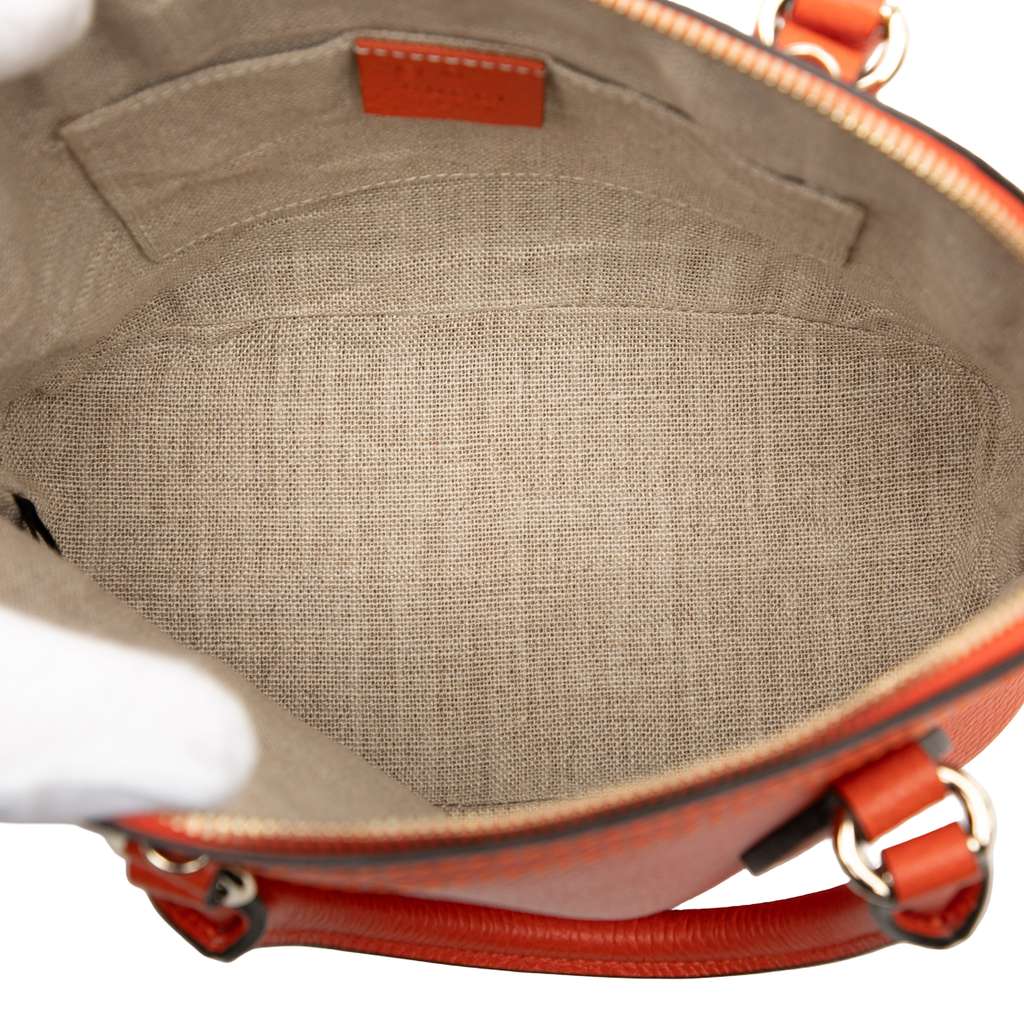 Gucci Mini Leather GG Charm Dome Satchel Orange Leather Very good condition - Model View