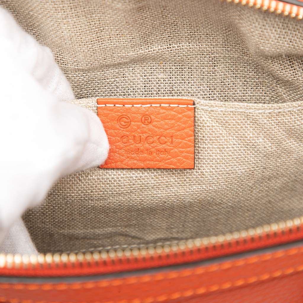 Gucci Mini Leather GG Charm Dome Satchel Orange Leather Very good condition - Box View