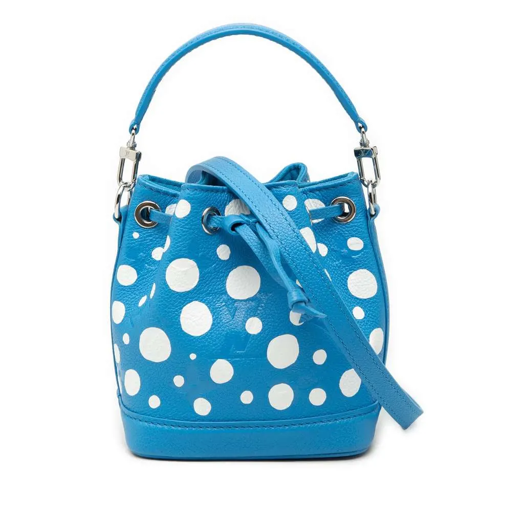 Louis Vuitton Yayoi Kusama Monogram Giant Empreinte Infinity Dots Nano Noe Blue Leather Very good - Front View