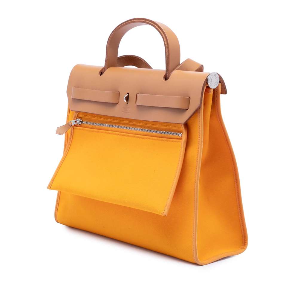 Hermès Toile Herbag Zip 31 Orange Canvas Never worn - Back View