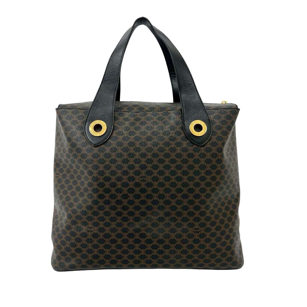 Celine Macadam Coated Canvas Tote Black Canvas Very good condition - Back View
