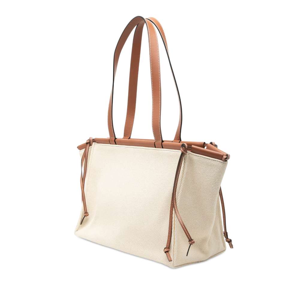 Loewe Small Canvas Cushion Tote Brown Canvas Very good condition - Back View