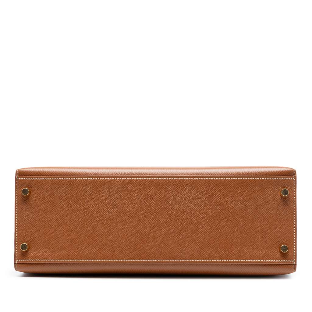 Hermès Courchevel Kelly Sellier 32 Brown Leather Very good condition - Inside View