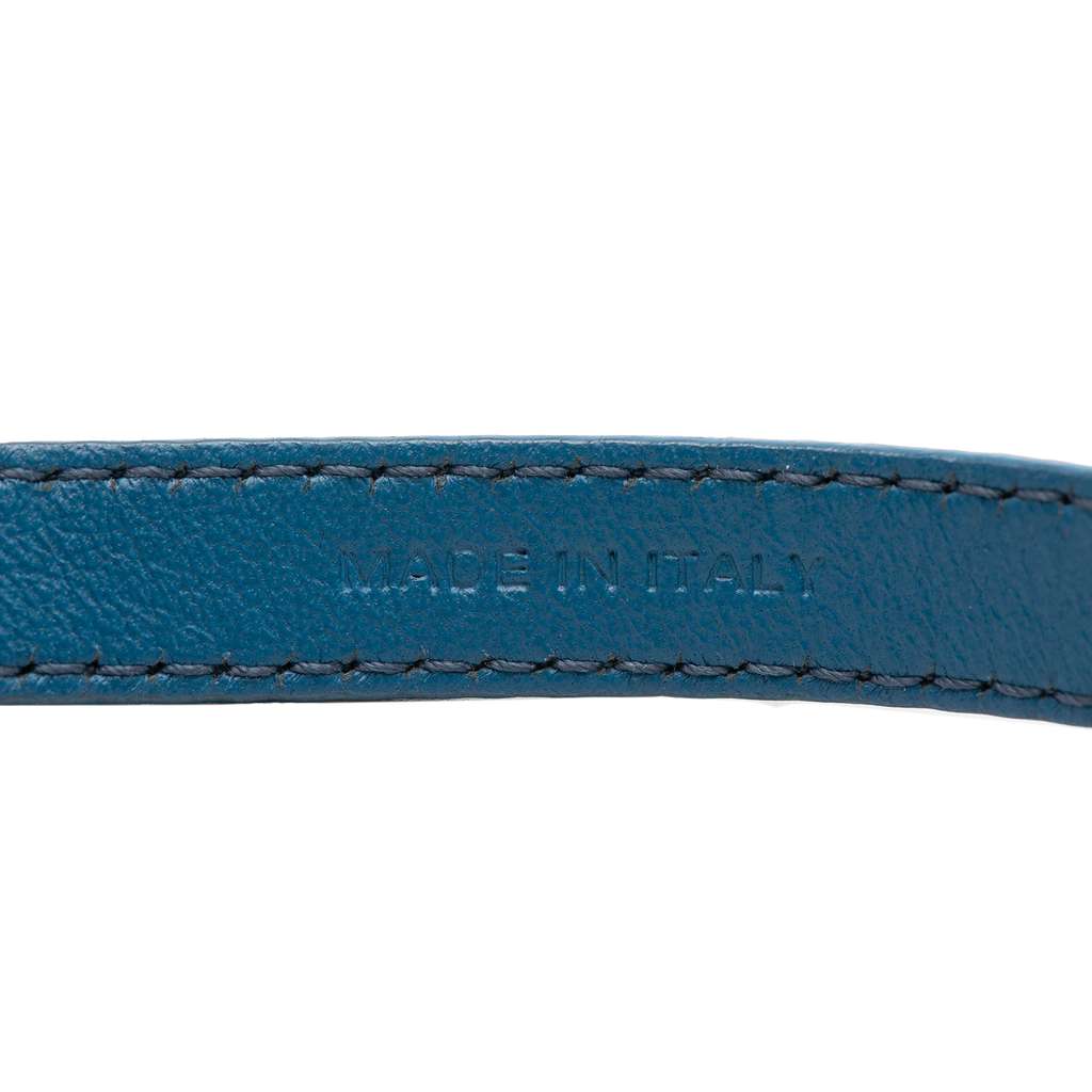 Salvatore Ferragamo Leather Gancini Lock Double Wrap Bracelet Blue Leather Never worn - Model View
