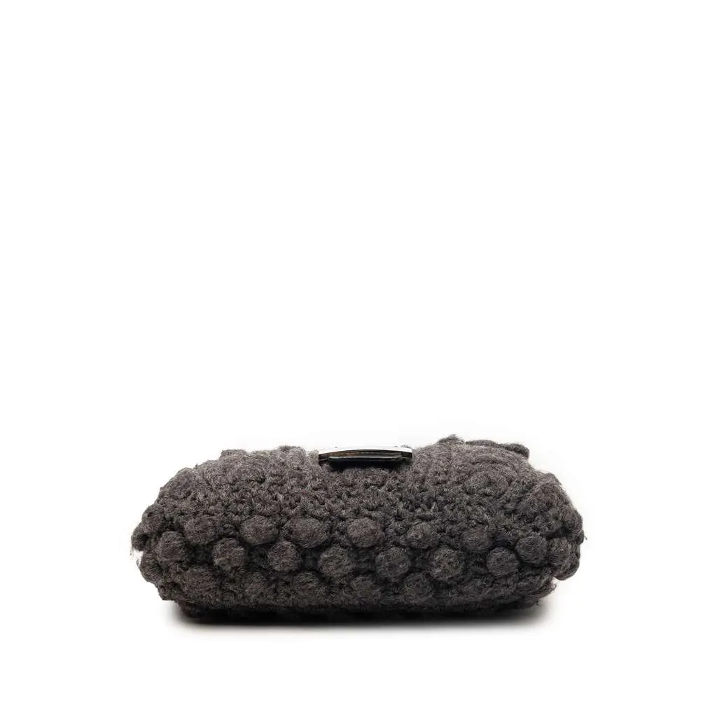 Fendi Knit Wool Mamma Baguette Grey Wool Very good - Inside View