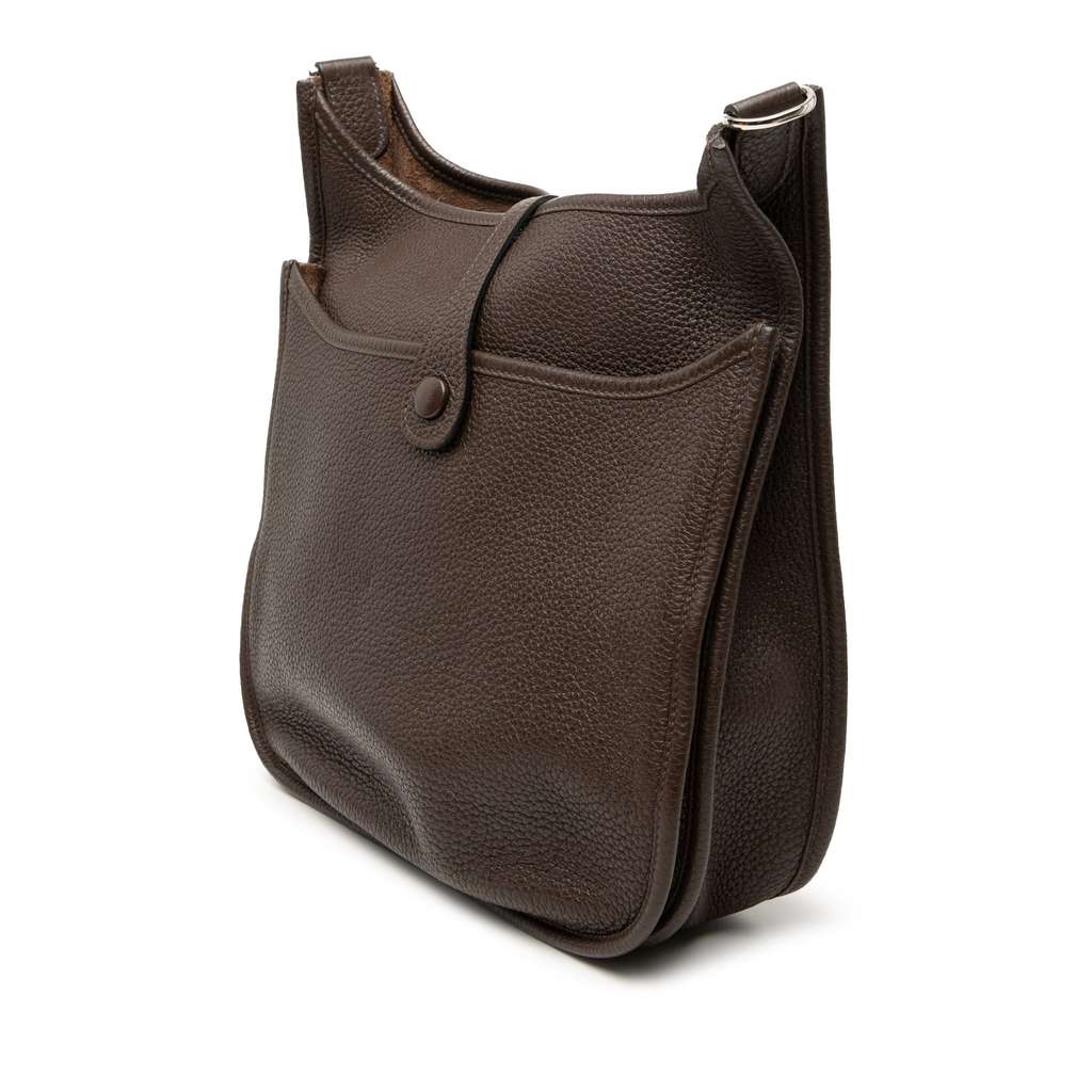 Hermès Clemence Evelyne III PM Brown Leather Very good condition - Back View