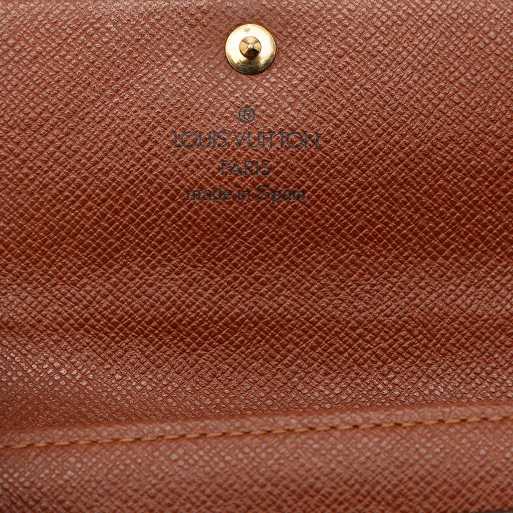 Louis Vuitton Monogram Porte Monnaie Billets Tresor Wallet Brown Never worn - Model View
