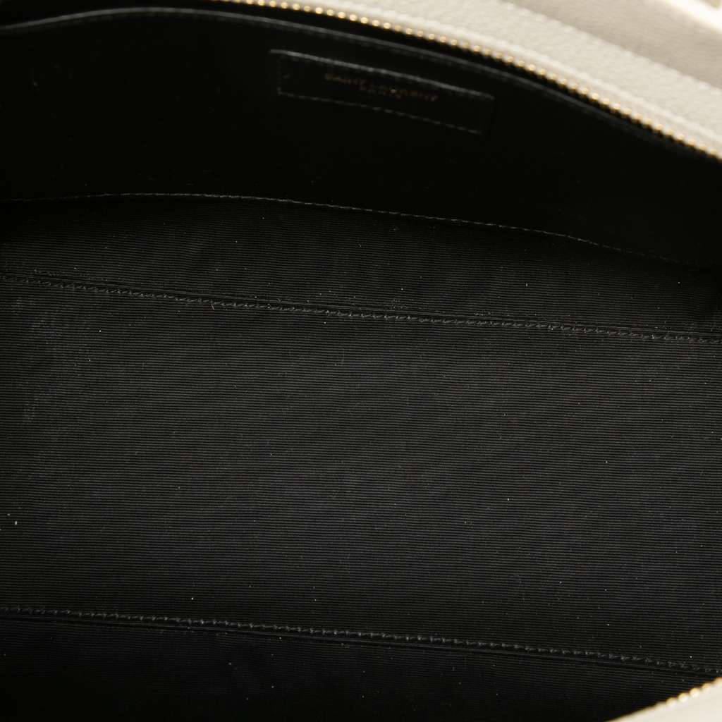 Saint Laurent Baby Leather Monogram Downtown Cabas Satchel White Leather Never worn - Model View