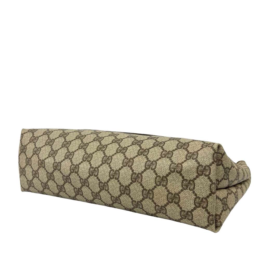 Gucci GG Supreme Web Tote Beige Canvas Never worn - Model View