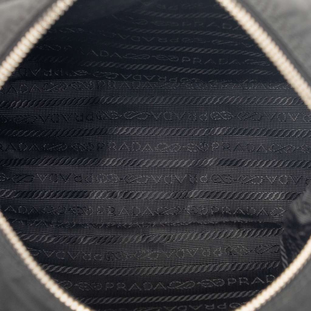 Prada Tessuto Zip Buckle Messenger Bag Black Never worn - Model View