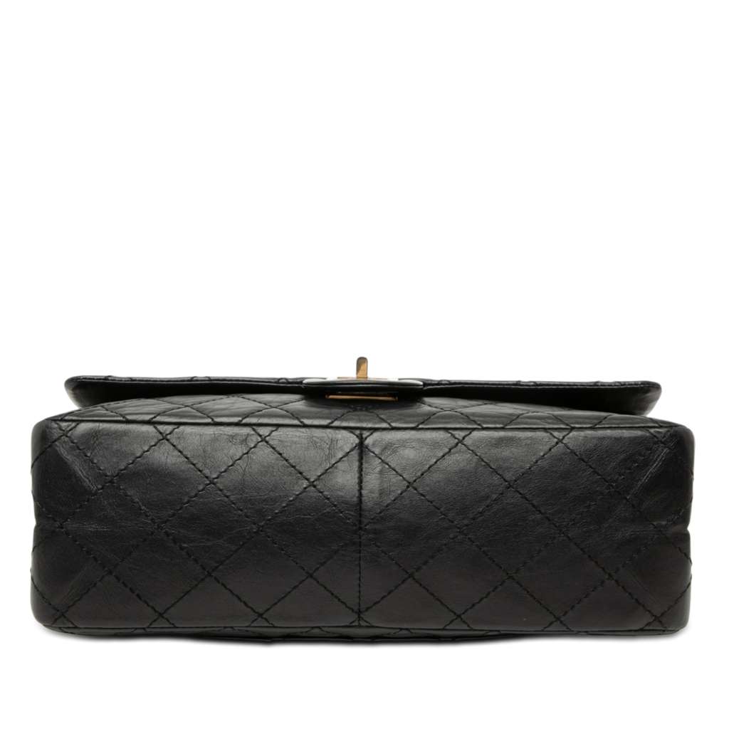 Chanel Quilted Aged Calfskin Reissue 2.55 Double Flap 226 Black Leather Very good condition - Inside View