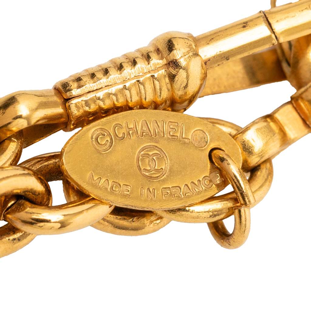 Chanel Gold Plated Leo Lion Sun Medallion Necklace Gold Metal Very good condition - Inside View