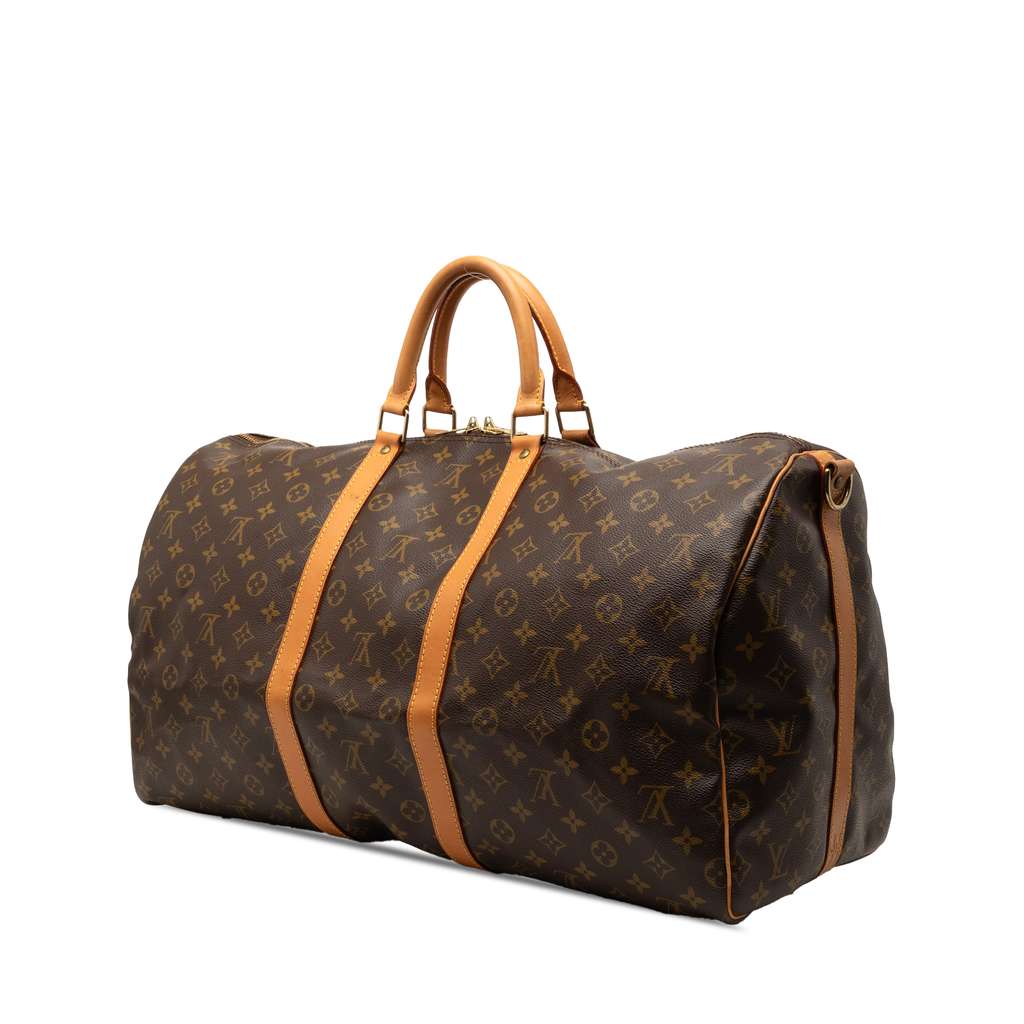 Louis Vuitton Monogram Keepall Bandouliere 55 Brown Very good condition - Back View