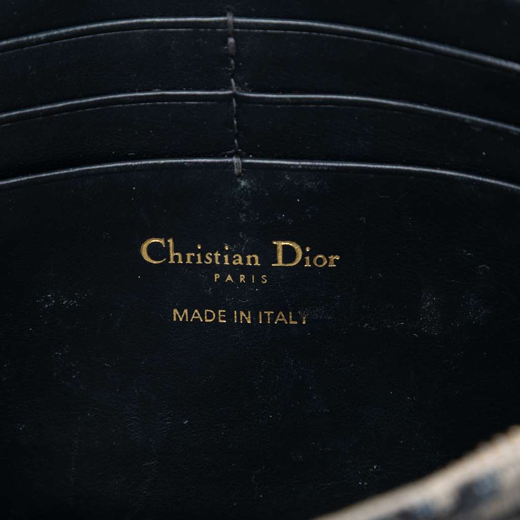 Dior Oblique Canvas Saddle Wallet On Chain Blue Canvas Very good condition - Box View