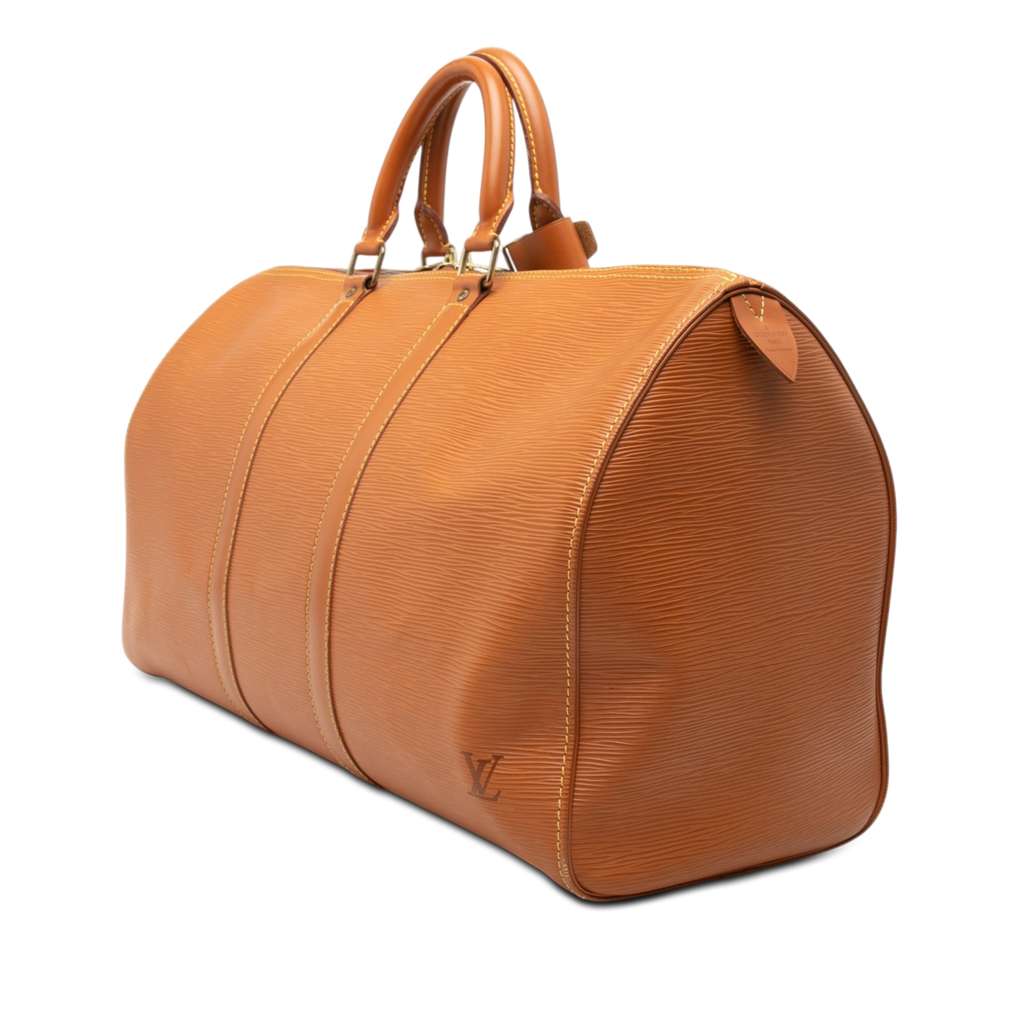 Louis Vuitton Epi Keepall 45 Brown Leather Good condition - Back View