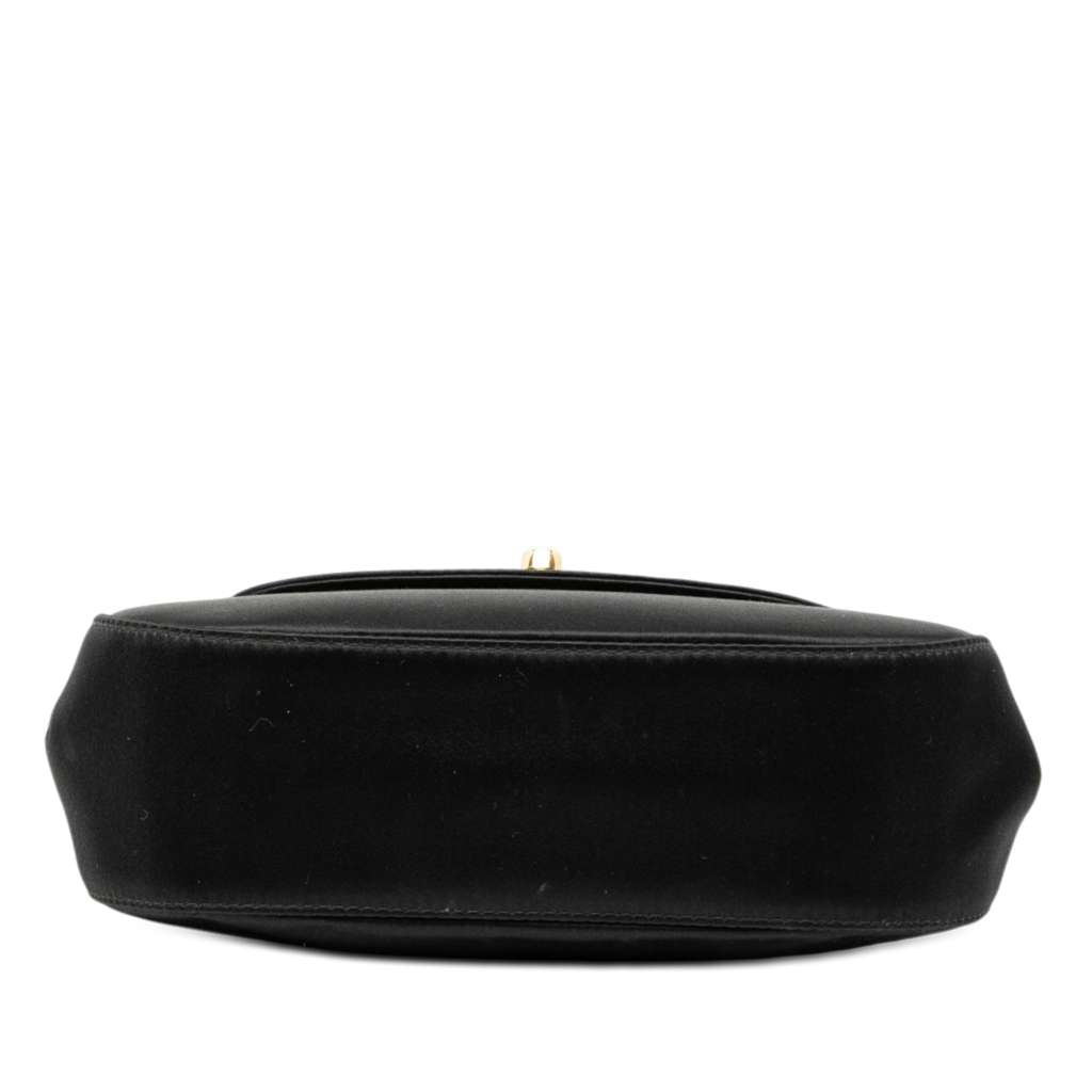 Chanel CC Satin Top Handle Flap Blue Satin Very good condition - Inside View