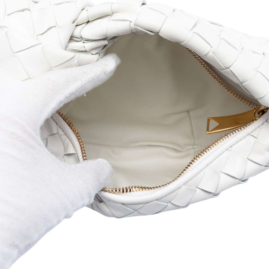 Bottega Veneta Mini Nappa Intrecciato Jodie White Leather Very good condition - Model View