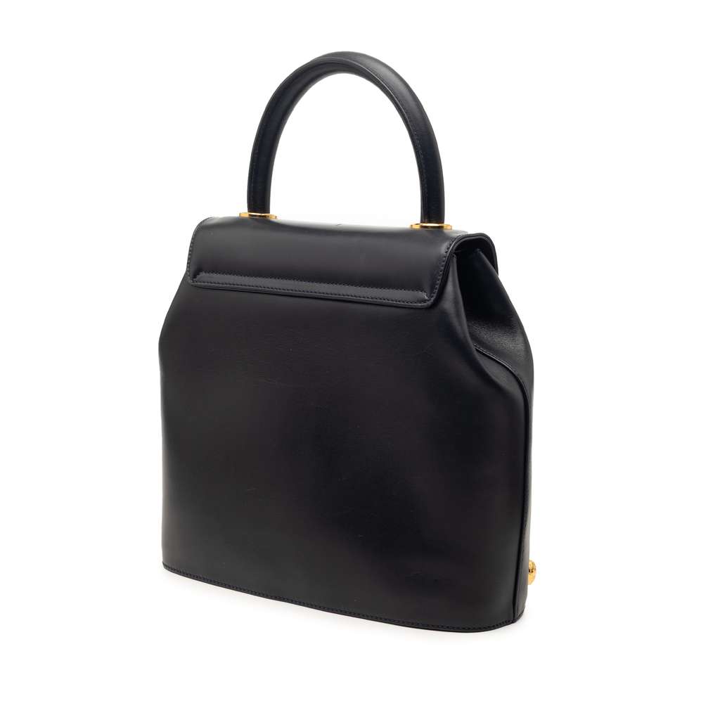 Salvatore Ferragamo Studded Leather Satchel Blue Leather Very good condition - Back View