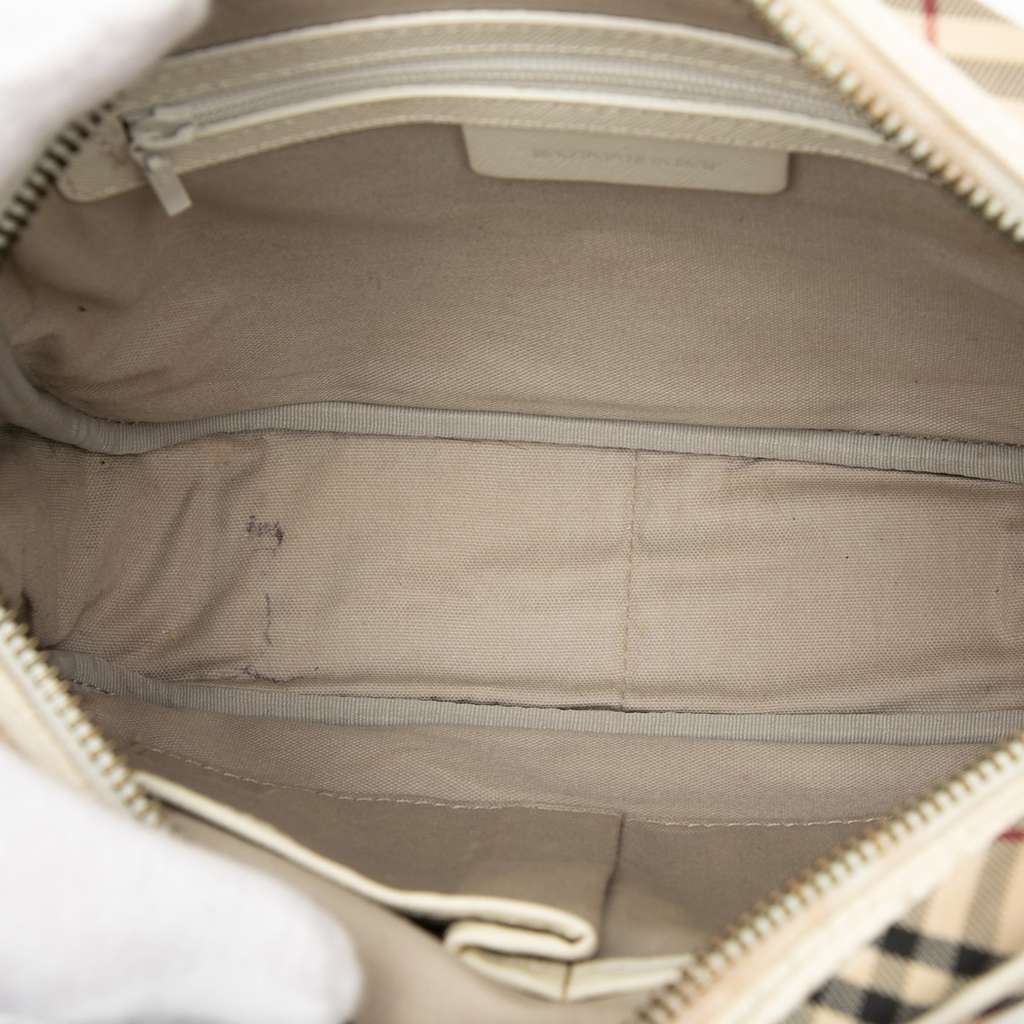 Burberry Nova Check Canvas Crossbody Beige Canvas Very good condition - Model View