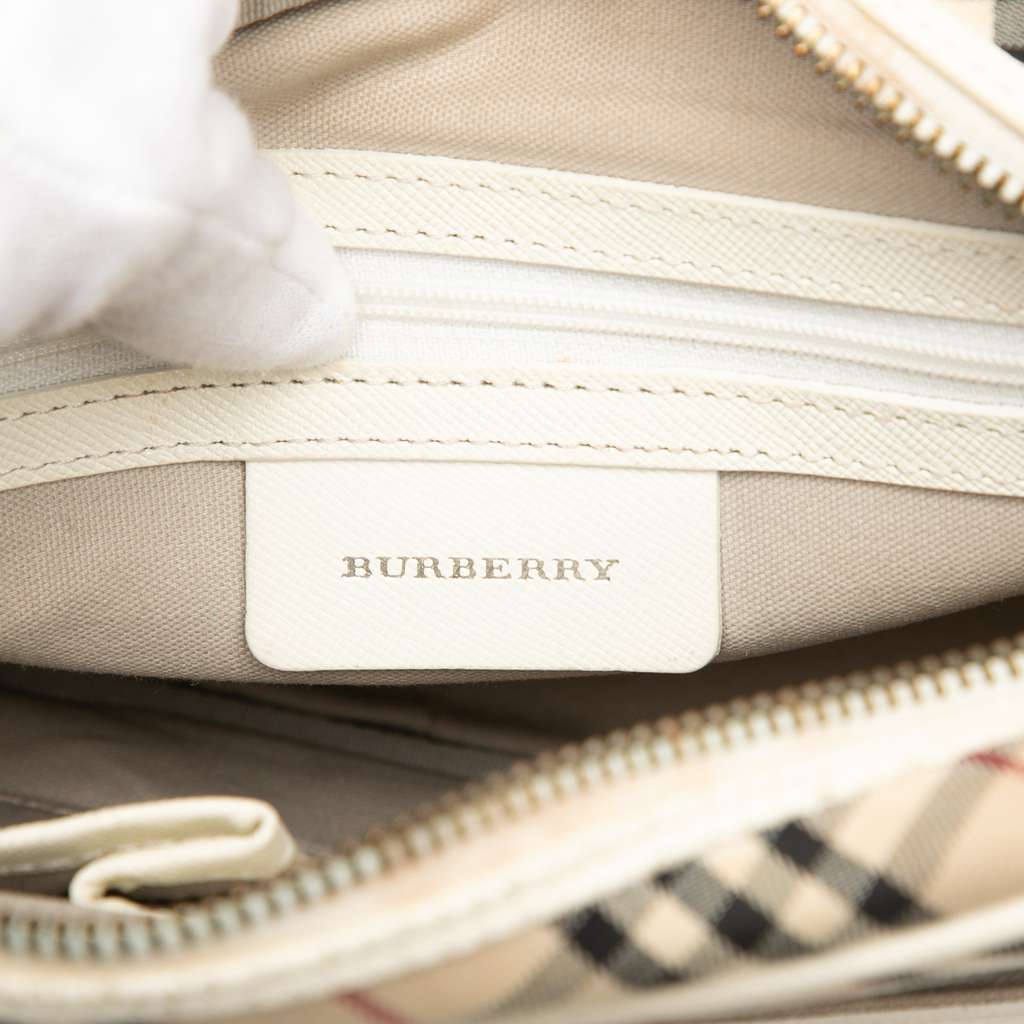 Burberry Nova Check Canvas Crossbody Beige Canvas Very good condition - Box View