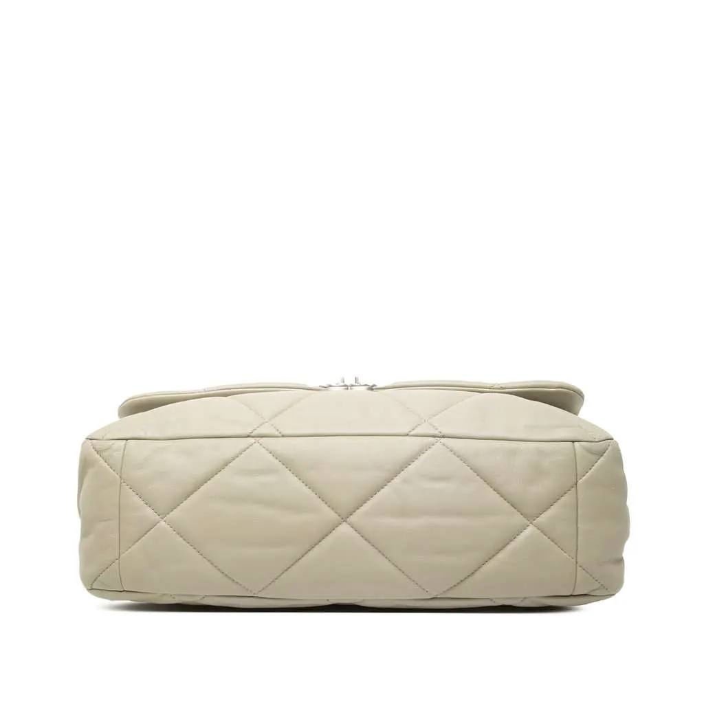 Chanel Maxi Lambskin 19 Flap Grey Leather Very good - Inside View
