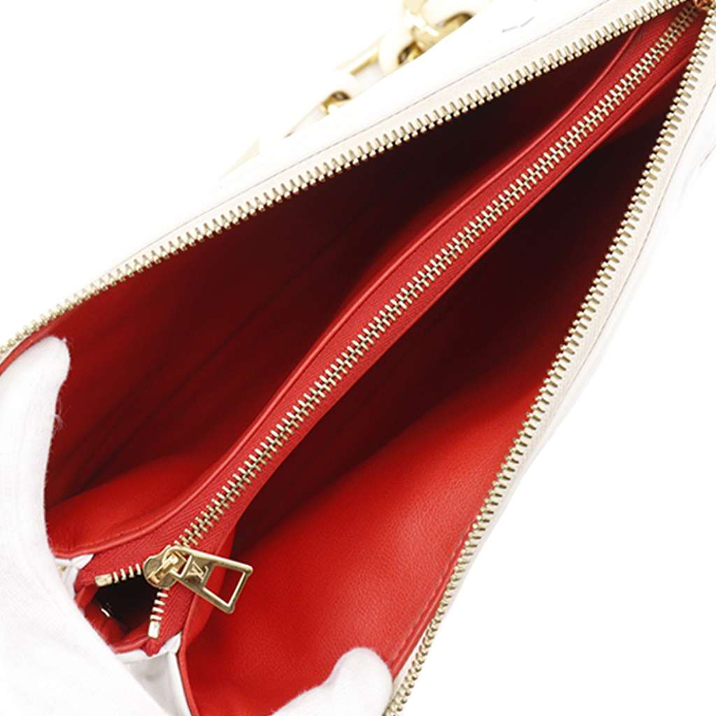 Louis Vuitton Tricolor Monogram Embossed Puffy Lambskin Coussin PM White Leather Never worn - Model View